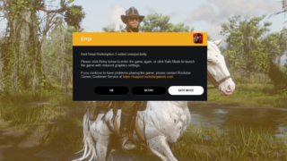 Red Dead Redemption 2 PC players report crash errors