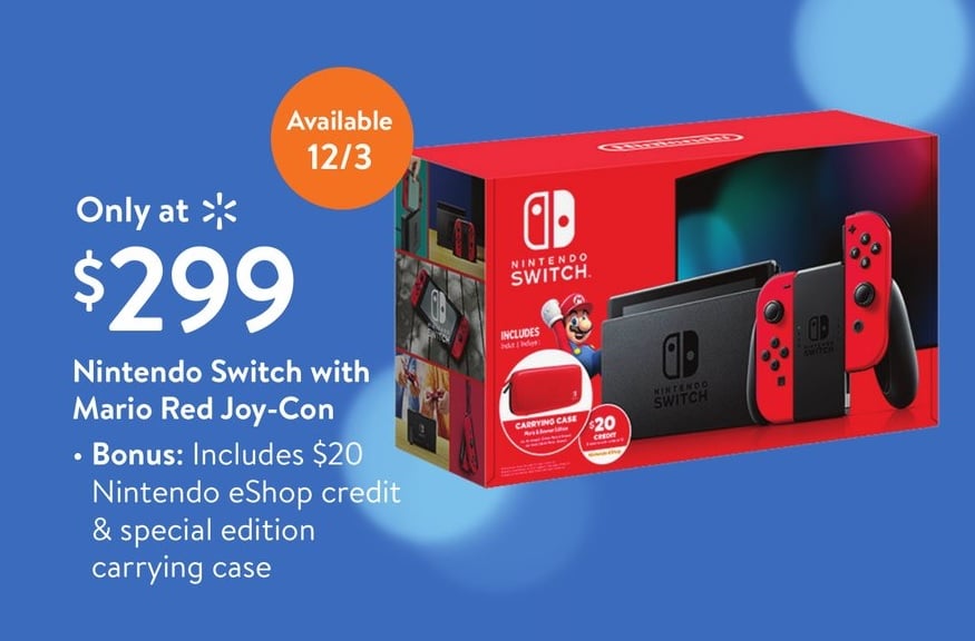 Nintendo Switch Bundle with Mario Red Joy-Con, $20  