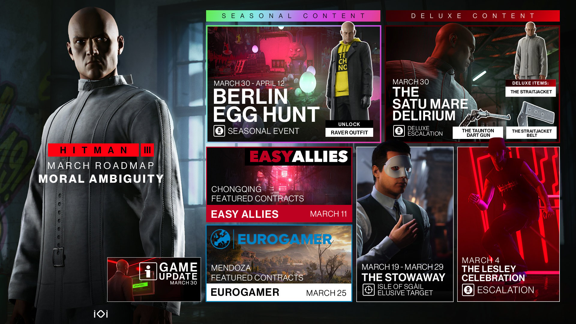 Hitman 3 roadmap introduces a new Elusive Target and free