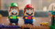 The Lego Luigi toy interacts with Lego Mario in a two-player mode