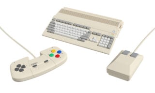 The next mini console is the Amiga 500, which comes with Worms and Chaos Engine
