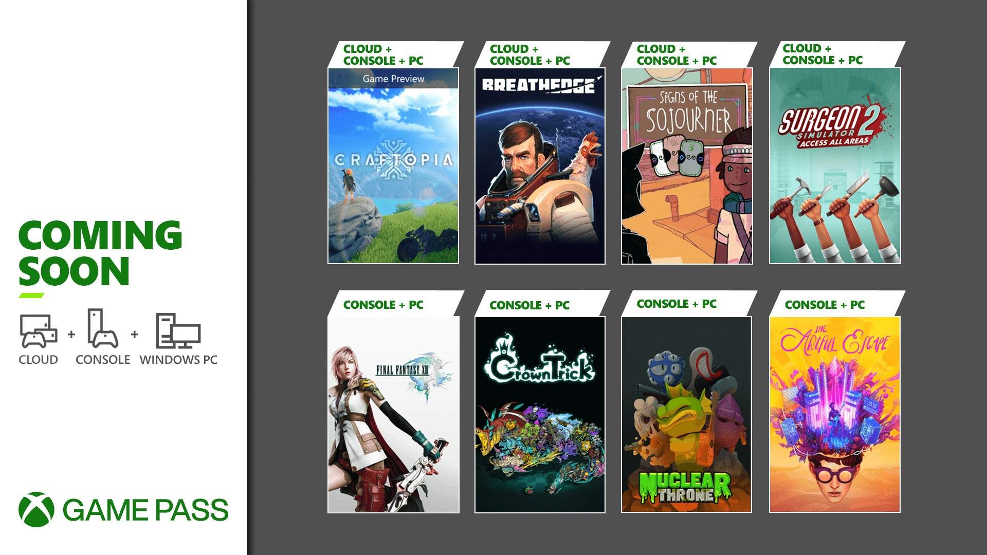 New Xbox Game Pass titles for console, PC and Cloud dated