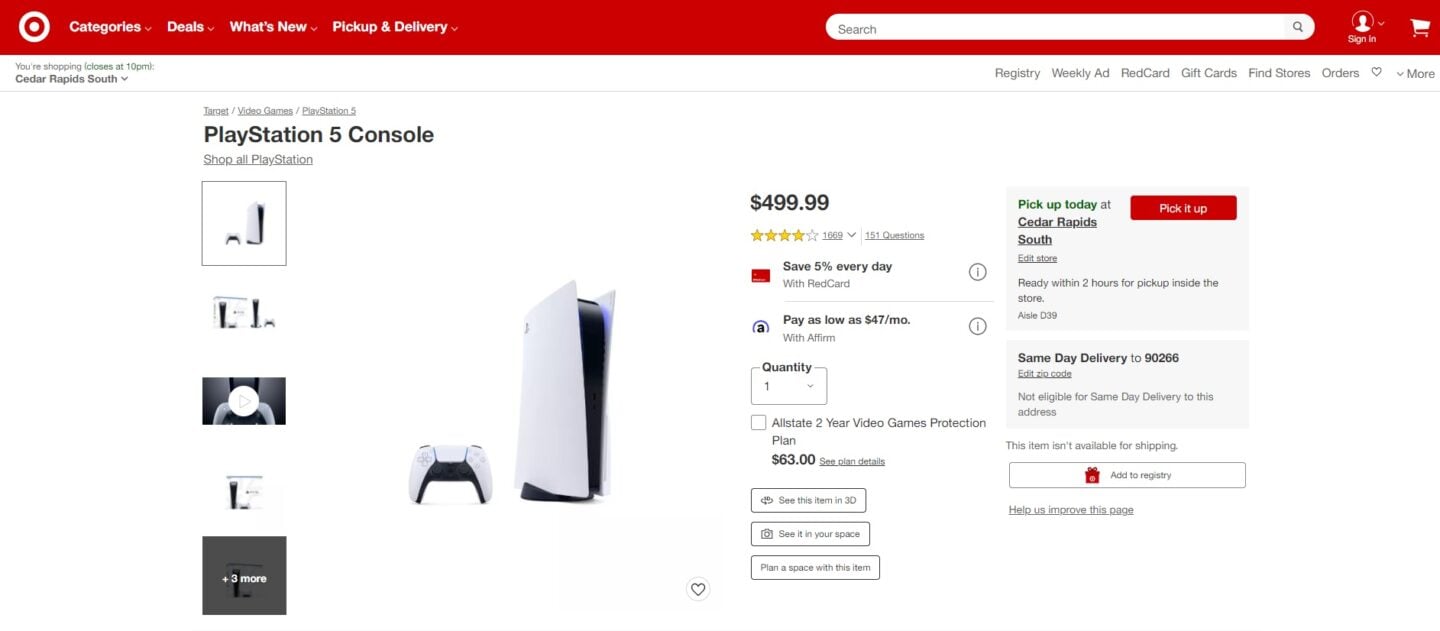 PS5 consoles are currently in stock at Target VGC