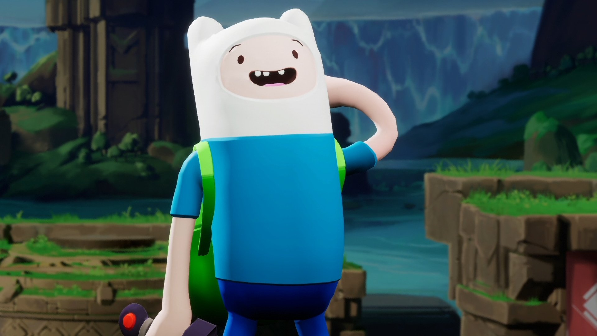 Adventure Time with Finn & Jake Sword Swinging Finn 1.25" Button NEW 