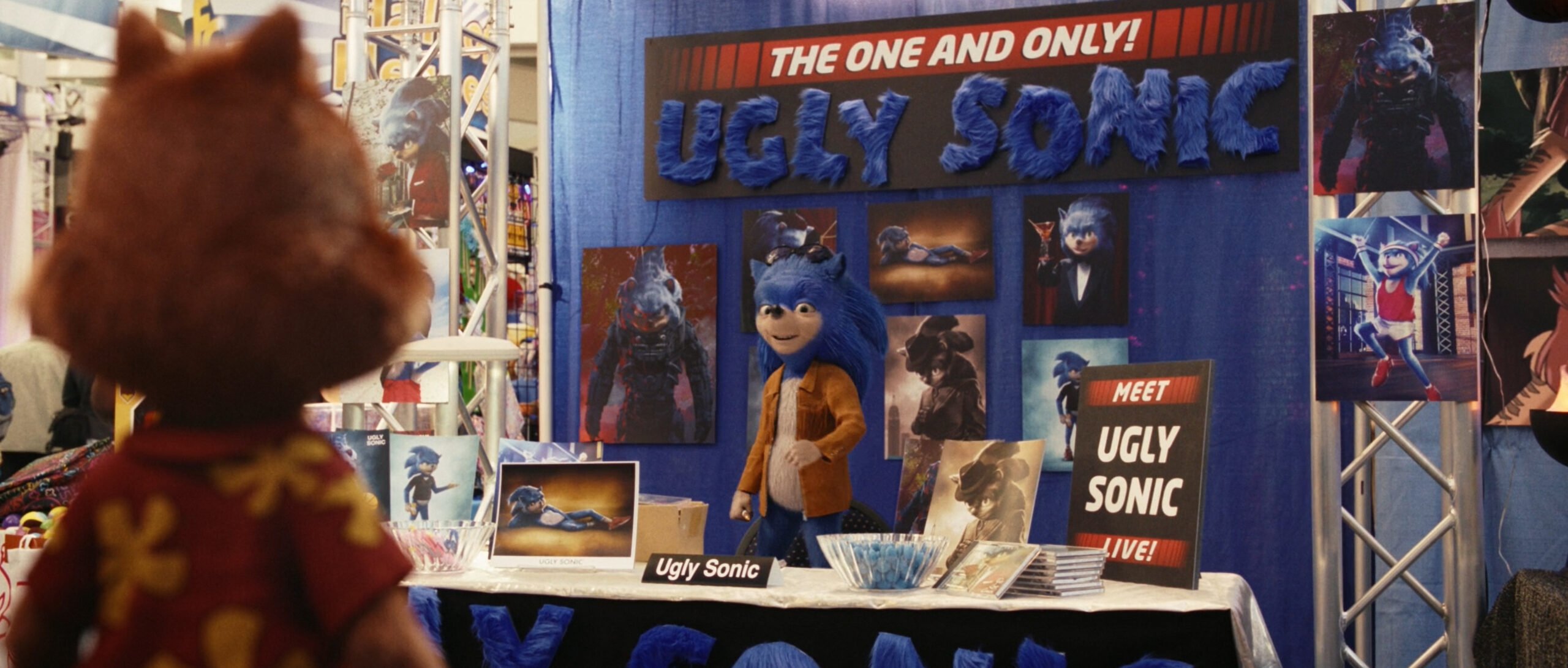 The scrapped 'Ugly Sonic' movie design has a cameo in the new Chip 'n Dale  film