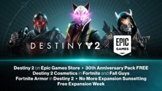 Destiny 2 releases on the Epic Games Store with free 30th Anniversary Pack