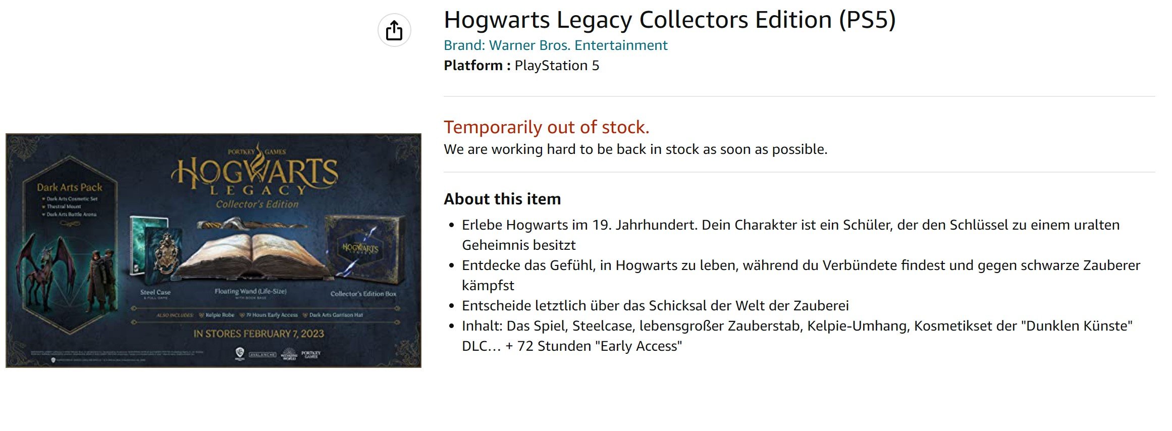 Harry Potter, Hogwarts Legacy - Collector's Edition, Xbox One