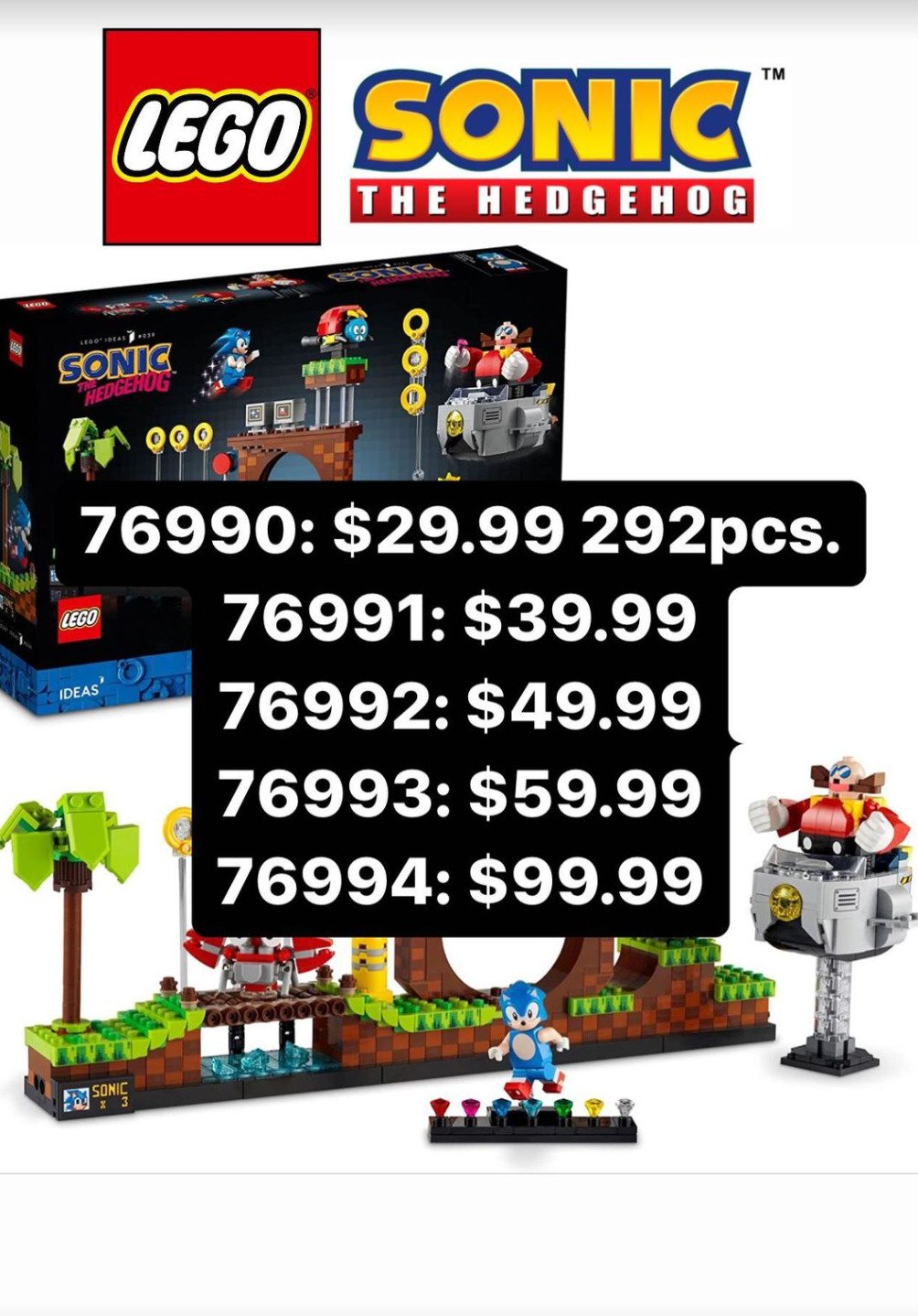 Five New Sonic The Hedgehog LEGO Sets Have Been Spotted Online