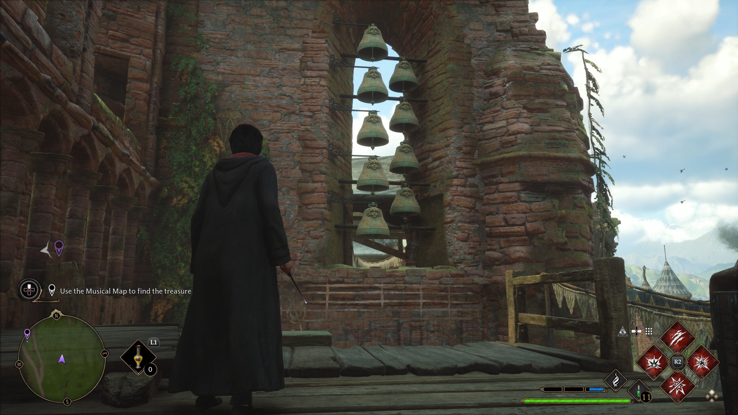 Hogwarts Legacy Solved By The Bell map solution VGC