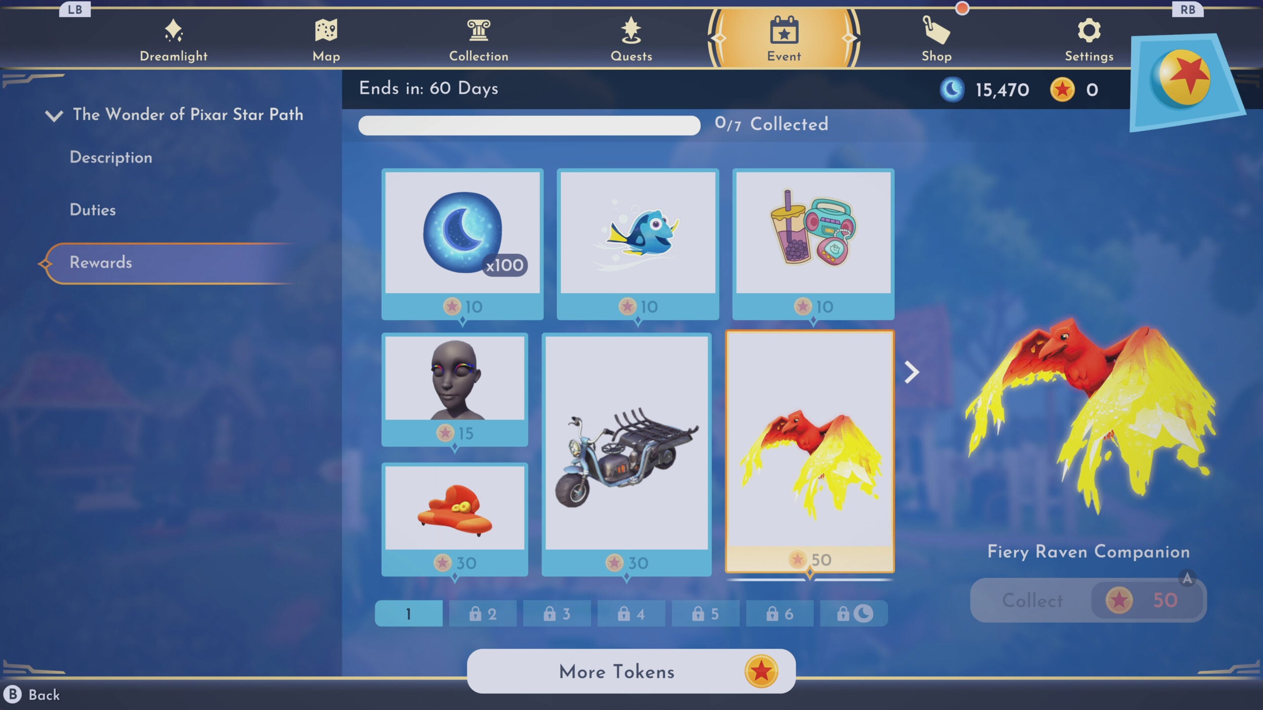 Disney Dreamlight Valley Wonder of Pixar Star Path rewards list VGC