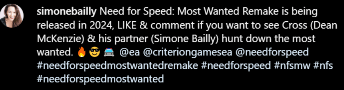 Need for Speed: Most Wanted Remake Seemingly Outed by Voice Actor