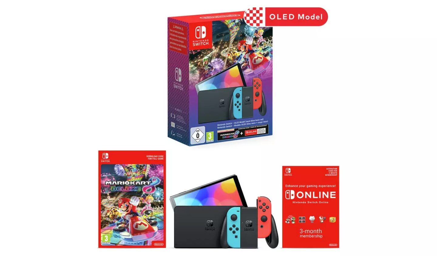 The new Nintendo Switch OLED Mario Kart 8 bundle is currently available