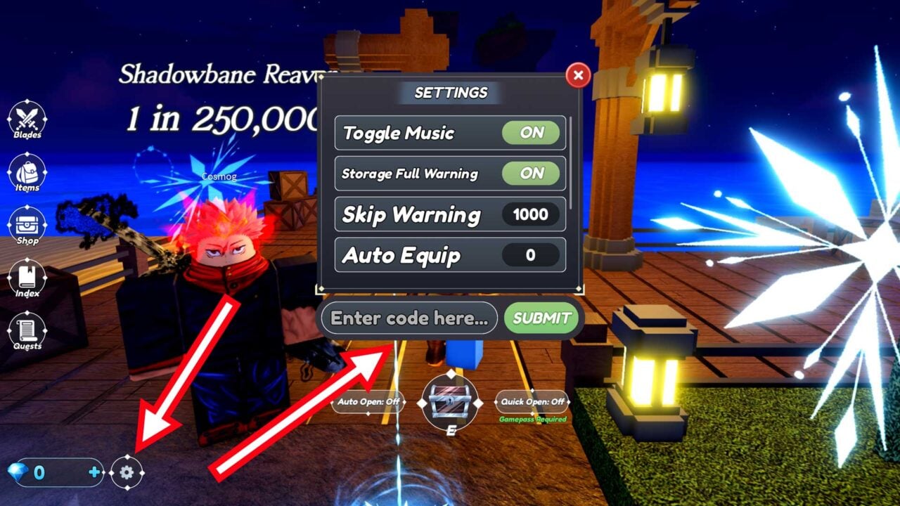 Blades of Chance codes July 2024 VGC