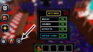 The Five Nights TD setup screen is used to enter codes.