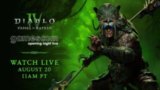 Diablo IV announcement card at Gamescom ONL 2024.
