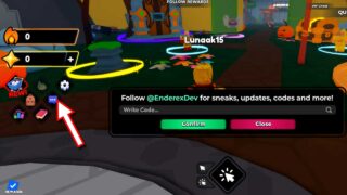 Redeem a code in Anime Strike Simulator.