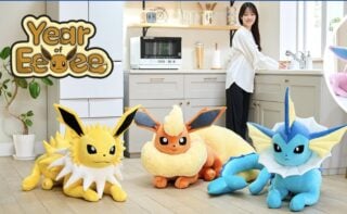 ‘Life size’ Pokémon plushes of Flareon, Vaporeon, Jolteon and Eevee are out now