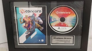 A Concord developer’s commemorative release plaque is being auctioned at a Goodwill store