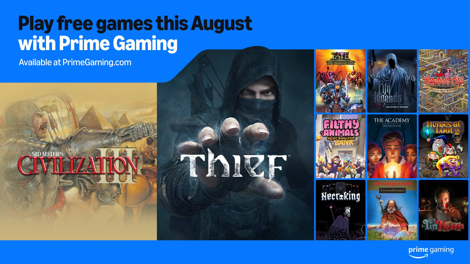 Amazon Prime Gaming’s 12 ‘free’ games for August include Civilization 3