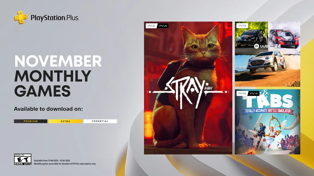 November’s PlayStation Plus Essential games confirmed, including Stray