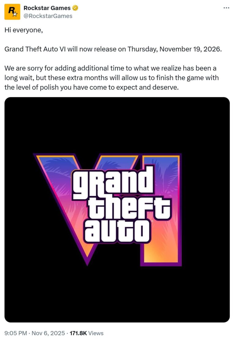 Grand Theft Auto 6 Has Been Delayed Again To The End Of 2026 VGC Screenshot 2025 11 06 211112 1 768x1117 