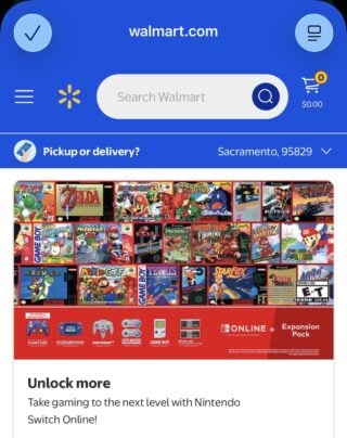 Walmart could have leaked Nintendo Switch Online’s next GameCube games插图 An image of the Walmart website.