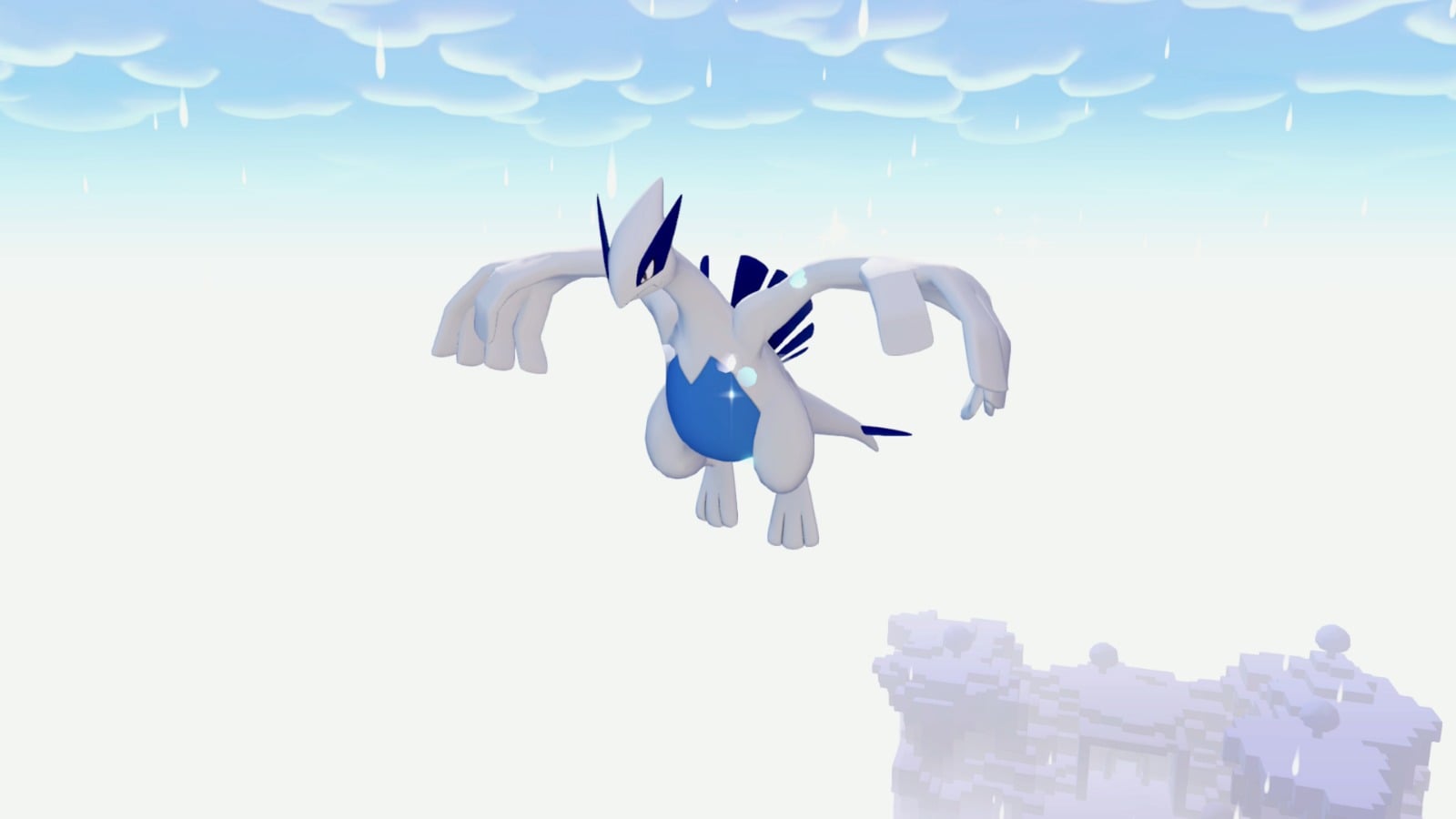 Deep-field capture: Lugia encounter in Pokopia’s late-game seas