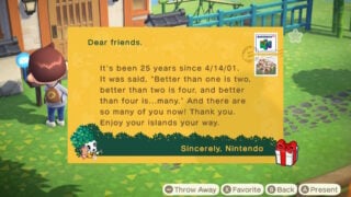 Nintendo sends Animal Crossing players a nostalgic surprise on the series’ 25th anniversary插图 Nintendo sends Animal Crossing players a nostalgic surprise on the series’ 25th anniversary