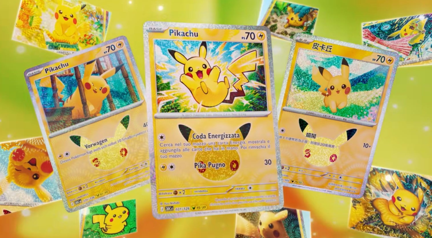 Pokémon reveals thirtieth Celebration TCG set, with a foil Pikachu in each pack Pokémon reveals thirtieth Celebration TCG set, with a foil Pikachu in each pack