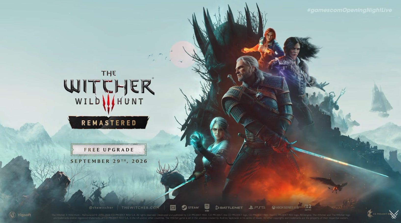 The Witcher 3 Remastered has been announced