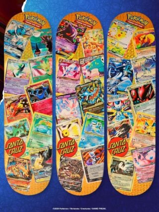 Pokémon and Santa Cruz reveal blind bag skateboards featuring classic Pokémon TCG cards