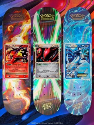 Pokémon and Santa Cruz reveal blind bag skateboards featuring classic Pokémon TCG cards