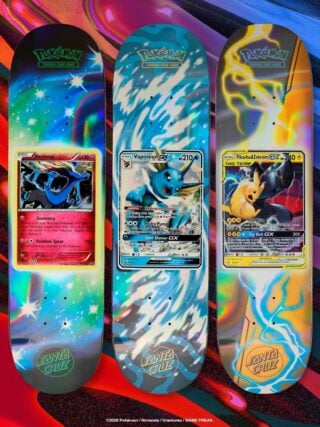 Pokémon and Santa Cruz reveal blind bag skateboards featuring classic Pokémon TCG cards