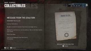 One of Gears of War E-Day’s collectibles is a letter from The Coalition thanking ‘those that are no longer with us’